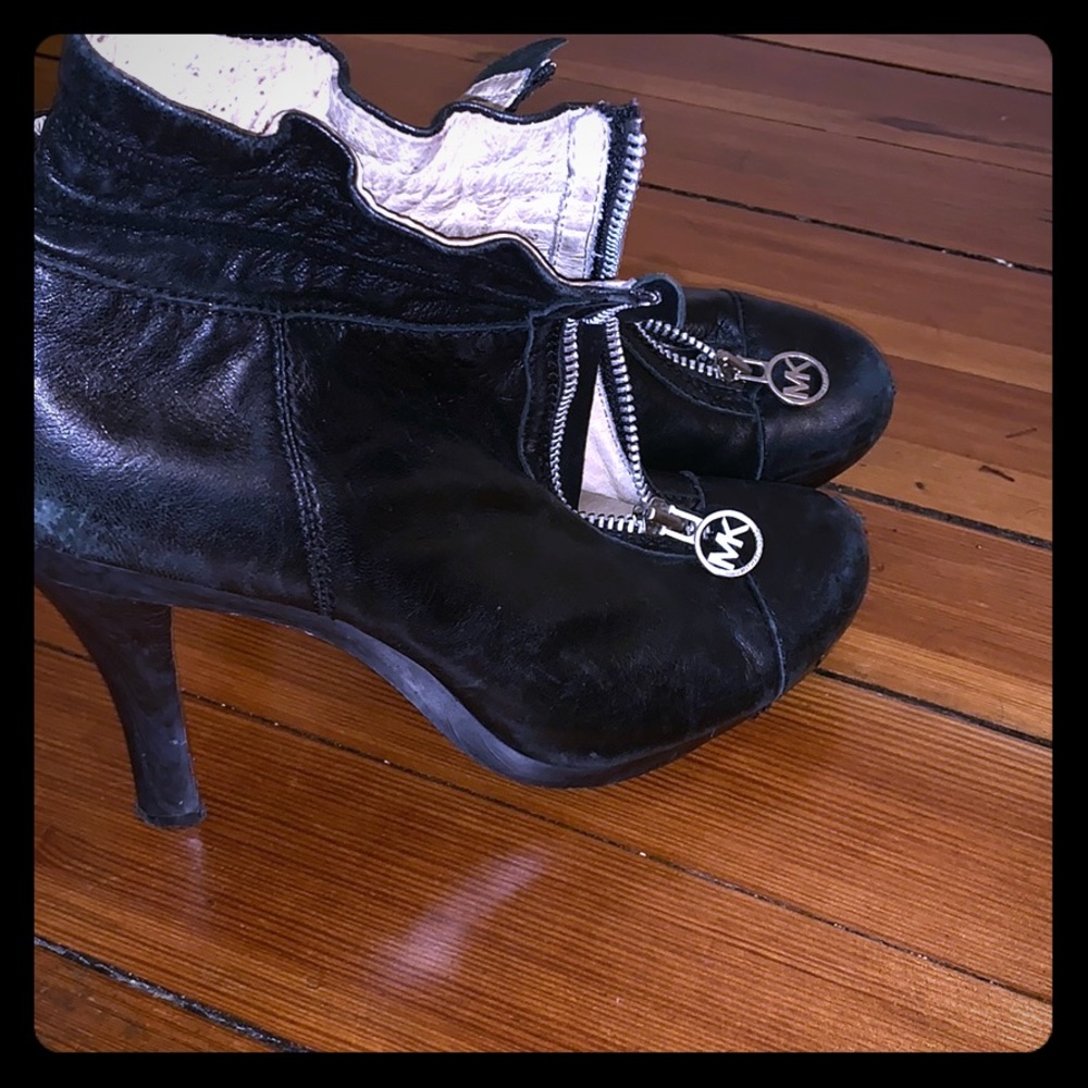 Michael Kors zipper up high heel booties